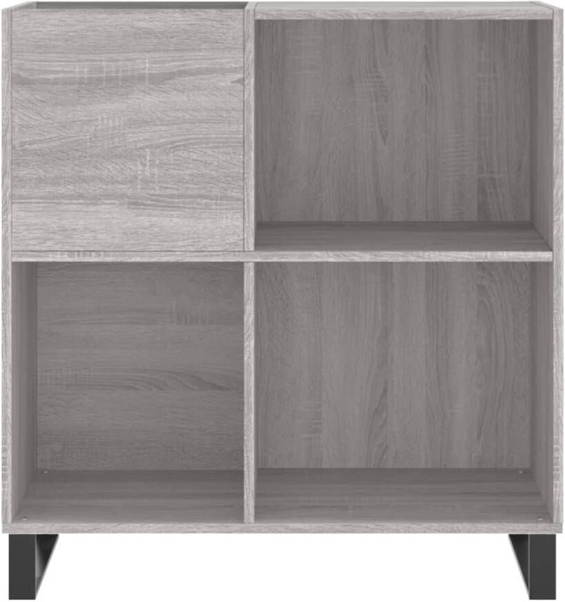VidaXL Platenkast 84 5x38x89 cm bewerkt hout grijs sonoma eikenkleurig