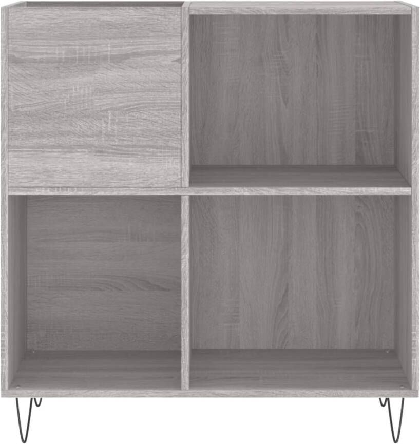 VIDAXL Platenkast 84 5x38x89 cm bewerkt hout grijs sonoma eikenkleurig - Foto 2
