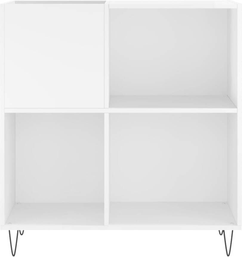 VIDAXL Platenkast 84 5x38x89 cm bewerkt hout hoogglans wit - Foto 2