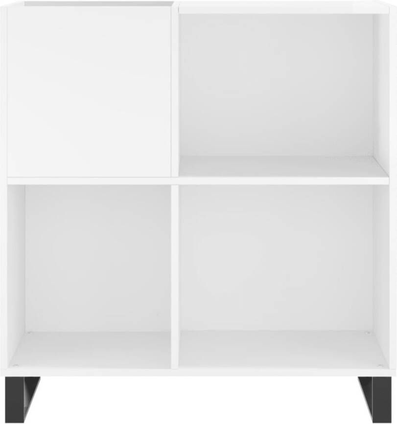 VIDAXL Platenkast 84 5x38x89 cm bewerkt hout hoogglans wit - Foto 2