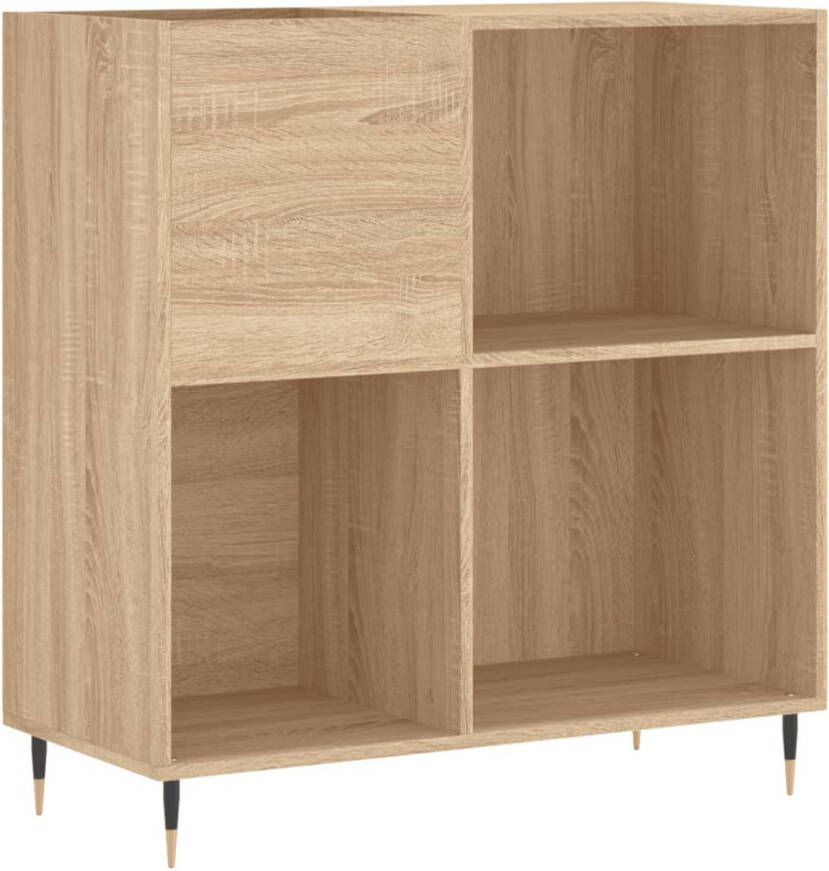 VIDAXL Platenkast 84 5x38x89 cm bewerkt hout sonoma eikenkleurig - Foto 2