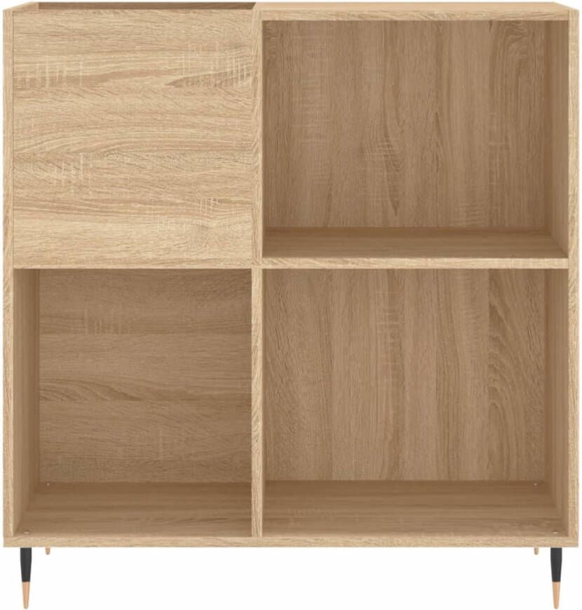 VidaXL Platenkast 84 5x38x89 cm bewerkt hout sonoma eikenkleurig
