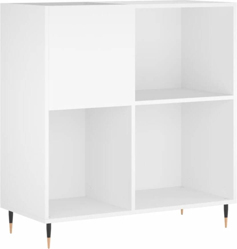 VIDAXL Platenkast 84 5x38x89 cm bewerkt hout wit - Foto 1