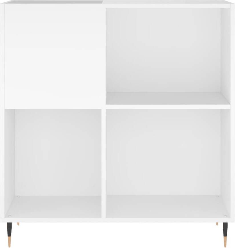 VIDAXL Platenkast 84 5x38x89 cm bewerkt hout wit - Foto 2