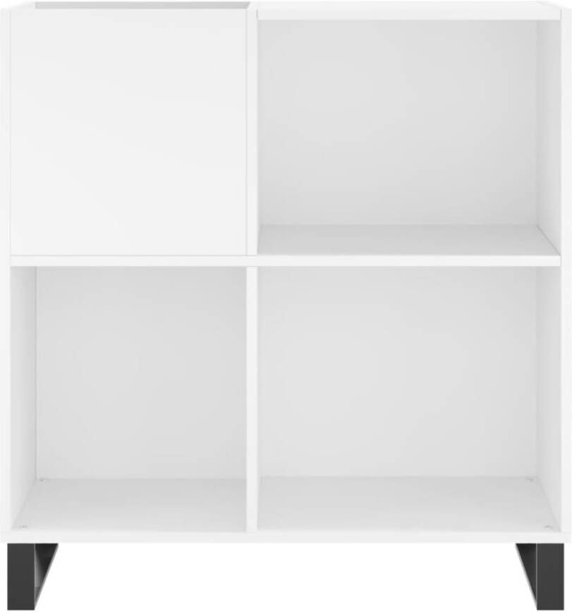 VIDAXL Platenkast 84 5x38x89 cm bewerkt hout wit - Foto 2