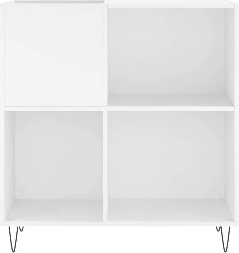 VIDAXL Platenkast 84 5x38x89 cm bewerkt hout wit - Foto 2