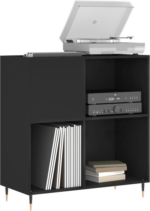 VIDAXL Platenkast 84 5x38x89 cm bewerkt hout zwart - Foto 3