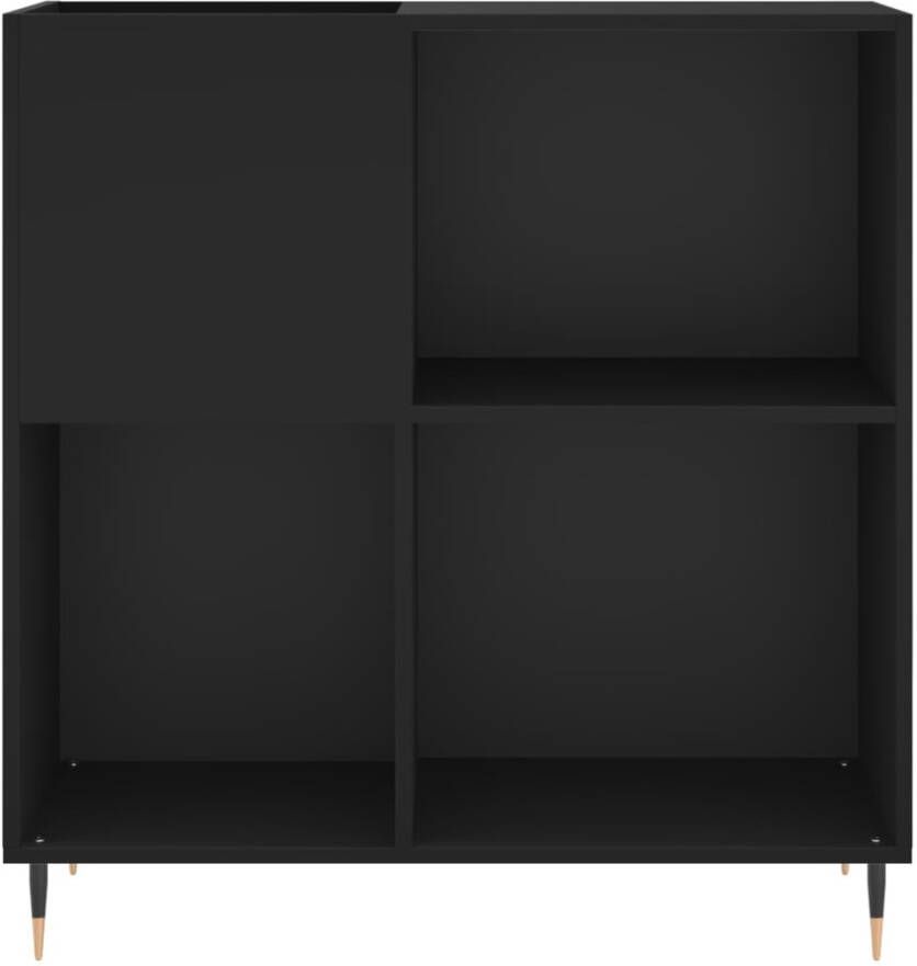 VIDAXL Platenkast 84 5x38x89 cm bewerkt hout zwart - Foto 1
