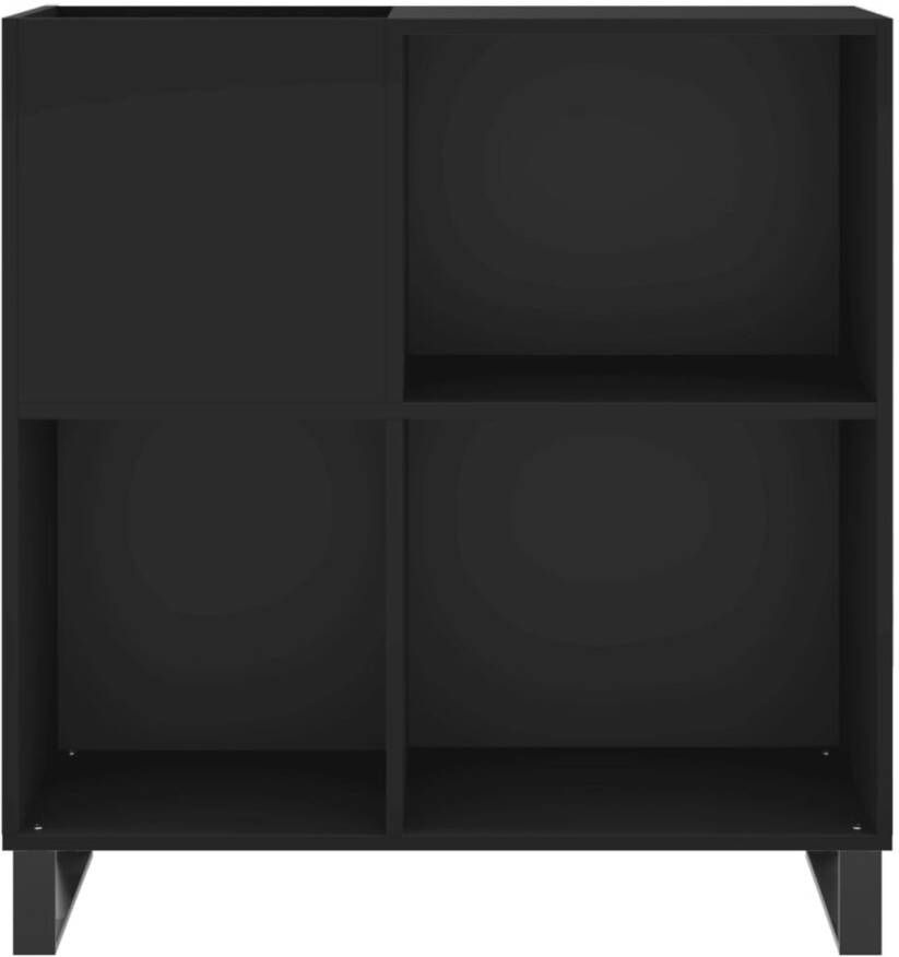 VIDAXL Platenkast 84 5x38x89 cm bewerkt hout zwart - Foto 2