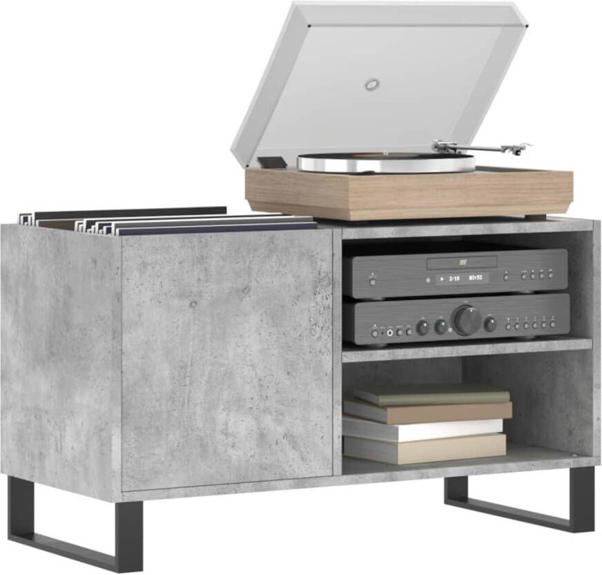 VIDAXL Platenkast 85x38x48 cm bewerkt hout betongrijs