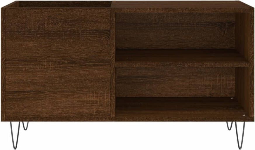 VidaXL Platenkast 85x38x48 cm bewerkt hout bruineikenkleurig - Foto 3