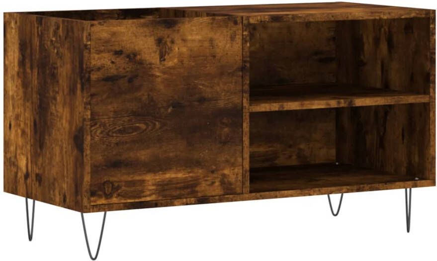 VIDAXL Platenkast 85x38x48 cm bewerkt hout gerookt eikenkleurig - Foto 2