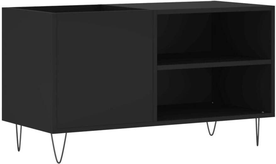 VIDAXL Platenkast 85x38x48 cm bewerkt hout zwart - Foto 2