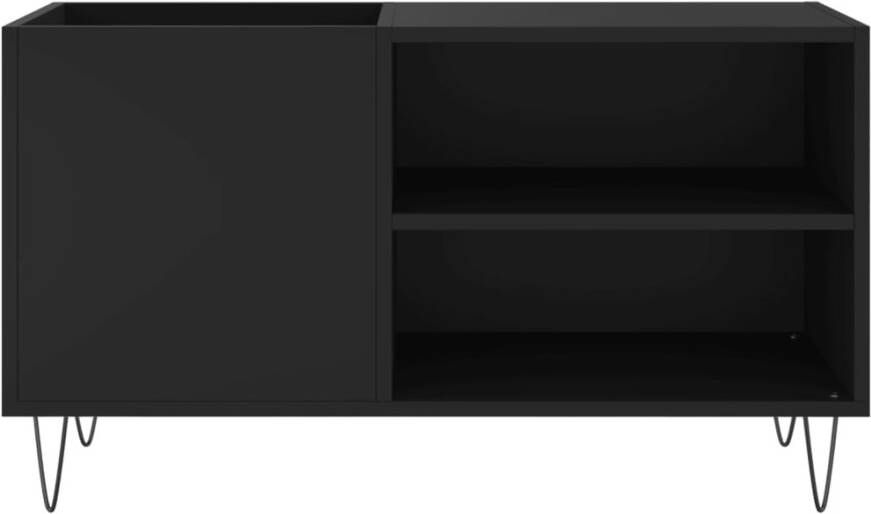 VIDAXL Platenkast 85x38x48 cm bewerkt hout zwart - Foto 3
