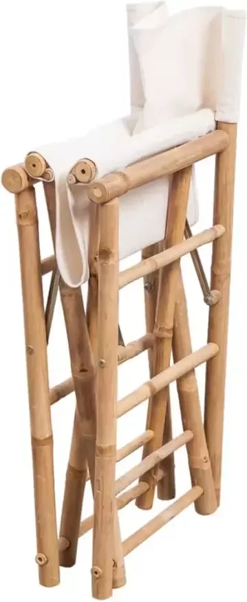 VIDAXL Regisseursstoelen 2 st inklapbaar bamboe en canvas - Foto 3