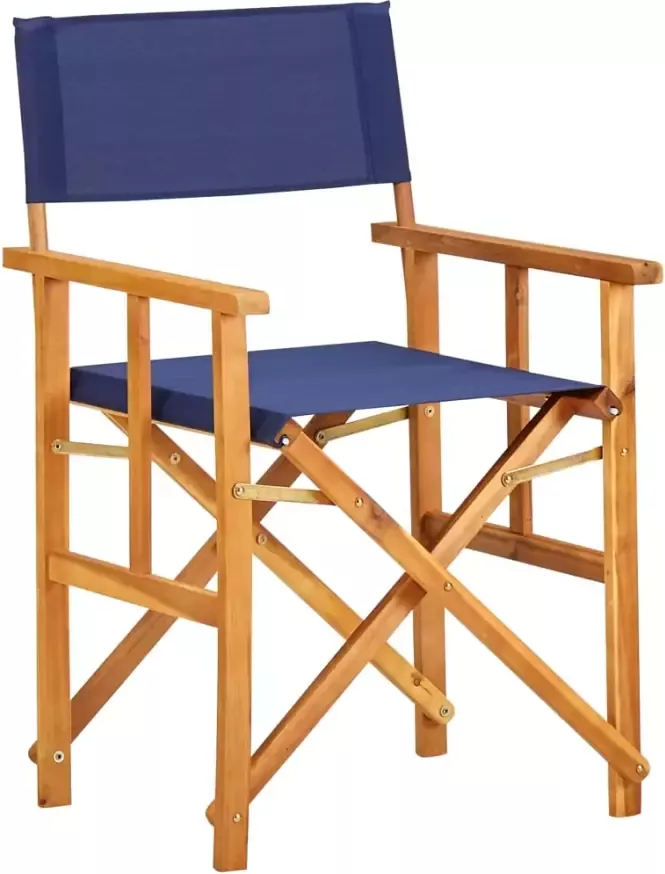 VidaXL Regisseursstoelen 2 st massief acaciahout blauw