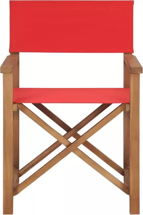 VidaXL Regisseursstoelen 2 st massief teakhout rood - Foto 3