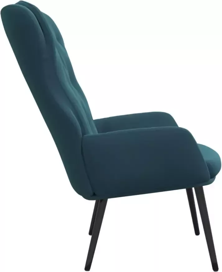 VIDAXL Relaxstoel fluweel blauw - Foto 4