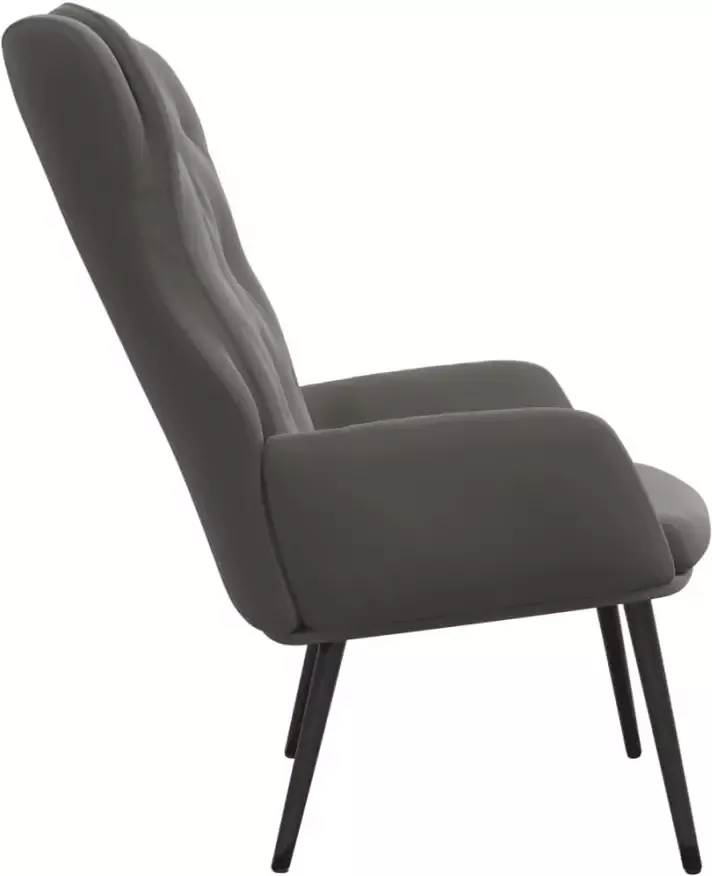 VIDAXL Relaxstoel fluweel donkergrijs