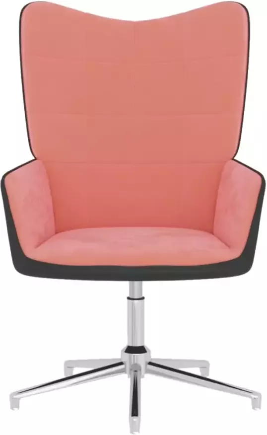 VidaXL Relaxstoel fluweel en PVC roze - Foto 6