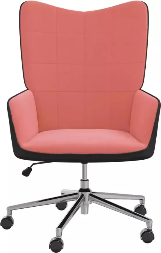 VIDAXL Relaxstoel fluweel en PVC roze
