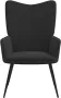 VIDAXL Relaxstoel fluweel en PVC zwart - Thumbnail 3