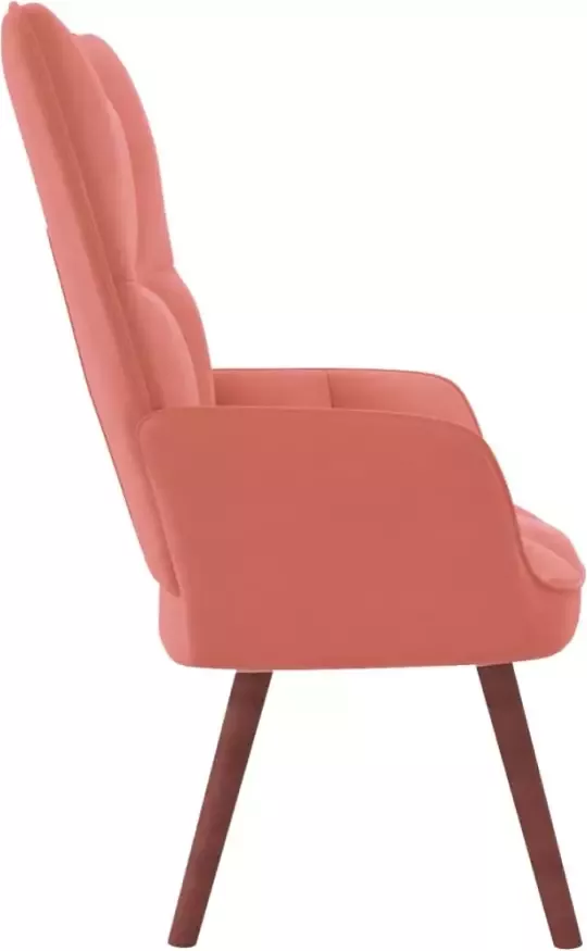 VIDAXL Relaxstoel fluweel roze - Foto 3