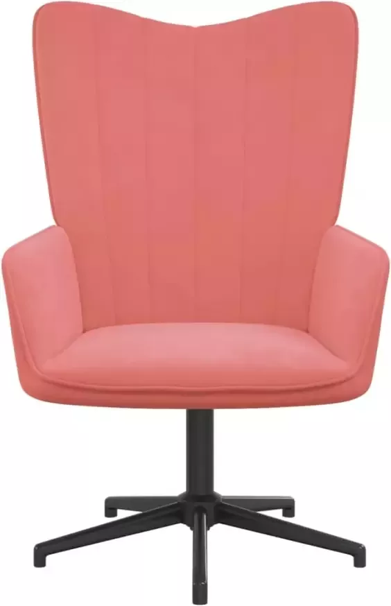 VIDAXL Relaxstoel fluweel roze