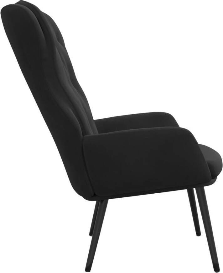 VIDAXL Relaxstoel fluweel zwart - Foto 5