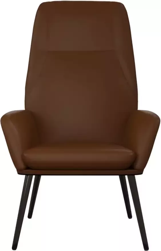 VIDAXL Relaxstoel kunstleer glanzend bruin