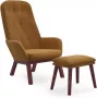 VIDAXL Relaxstoel met voetenbank fluweel bruin - Thumbnail 4