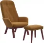 VIDAXL Relaxstoel met voetenbank fluweel bruin - Thumbnail 5