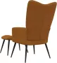 VidaXL Relaxstoel met voetenbank fluweel bruin - Thumbnail 4