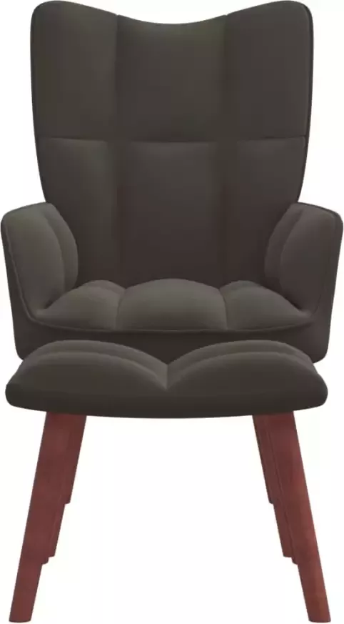 VIDAXL Relaxstoel met voetenbank fluweel donkergrijs - Foto 3