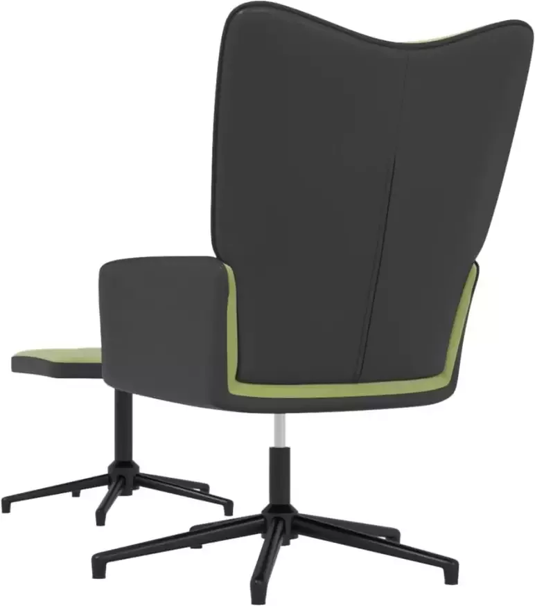 VidaXL Relaxstoel met voetenbank fluweel en PVC lichtgroen - Foto 2