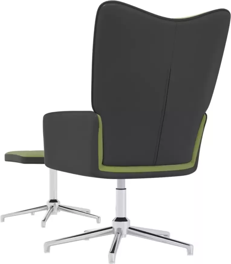 VidaXL Relaxstoel met voetenbank fluweel en PVC lichtgroen - Foto 2