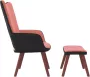 VidaXL Relaxstoel met voetenbank fluweel en PVC roze - Thumbnail 4