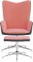 VIDAXL Relaxstoel met voetenbank fluweel en PVC roze - Thumbnail 3