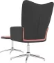VIDAXL Relaxstoel met voetenbank fluweel en PVC roze - Thumbnail 5
