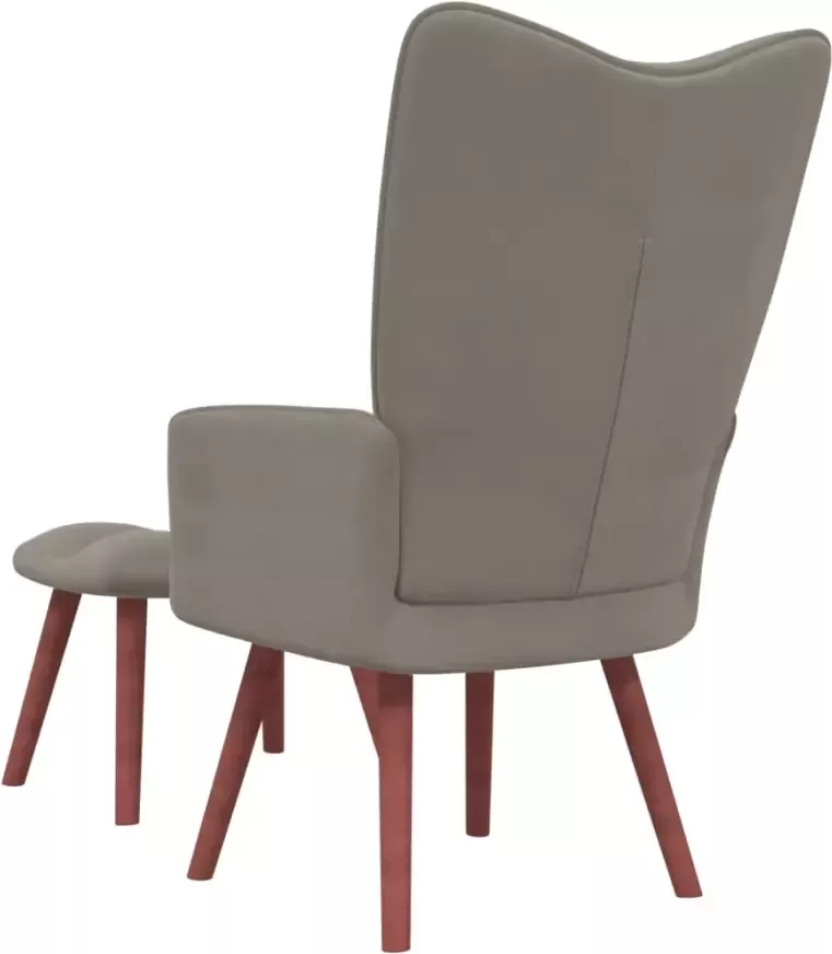 VIDAXL Relaxstoel met voetenbank fluweel lichtgrijs - Foto 3
