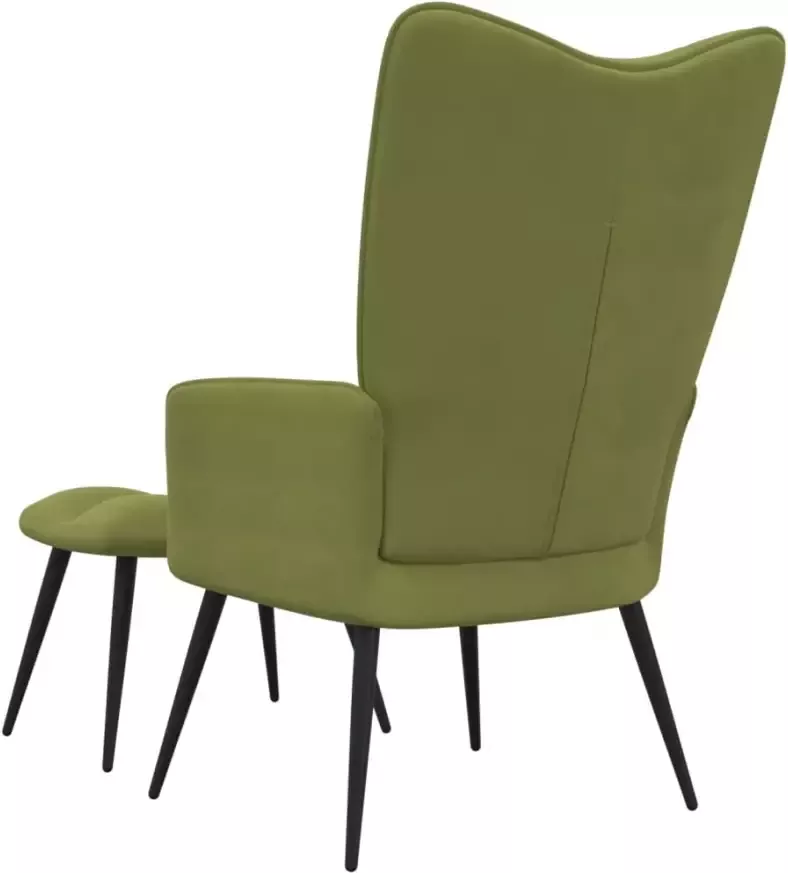 VIDAXL Relaxstoel met voetenbank fluweel lichtgroen - Foto 2