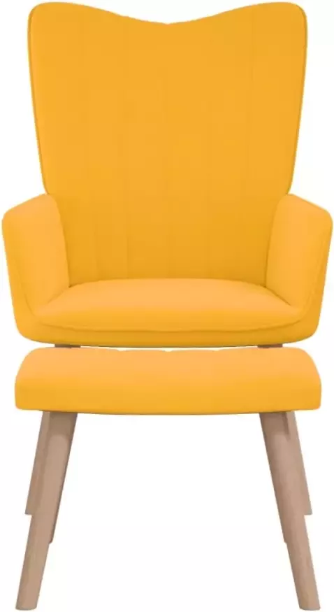VIDAXL Relaxstoel met voetenbank fluweel mosterdgeel - Foto 4