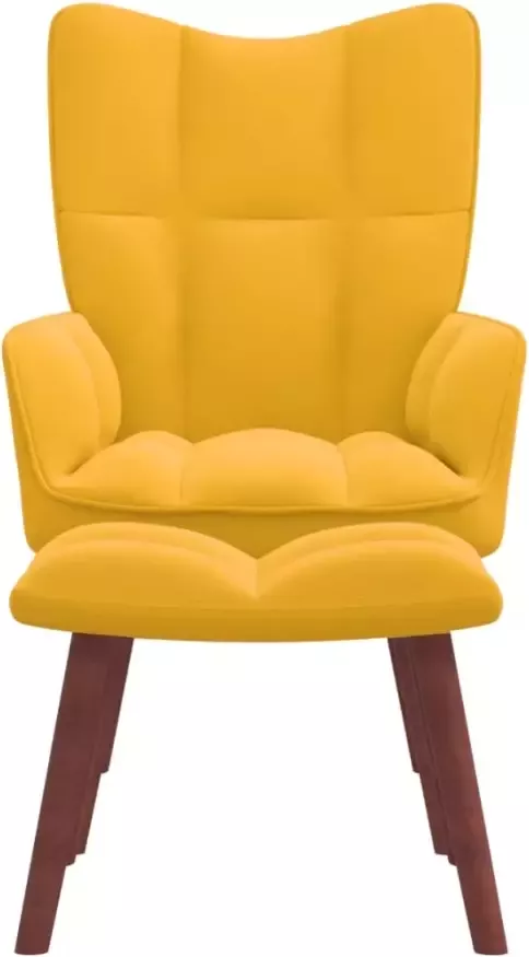 VidaXL Relaxstoel met voetenbank fluweel mosterdgeel - Foto 4