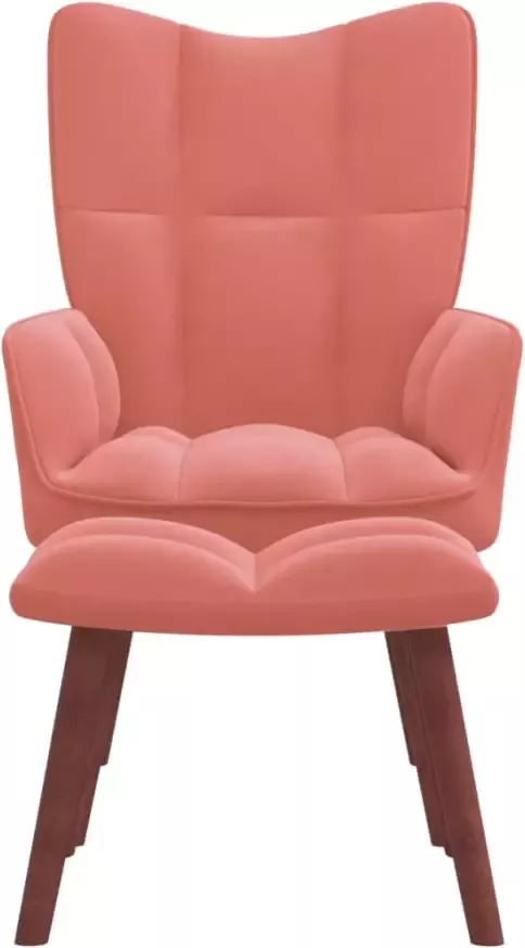 VidaXL Relaxstoel met voetenbank fluweel roze - Foto 3