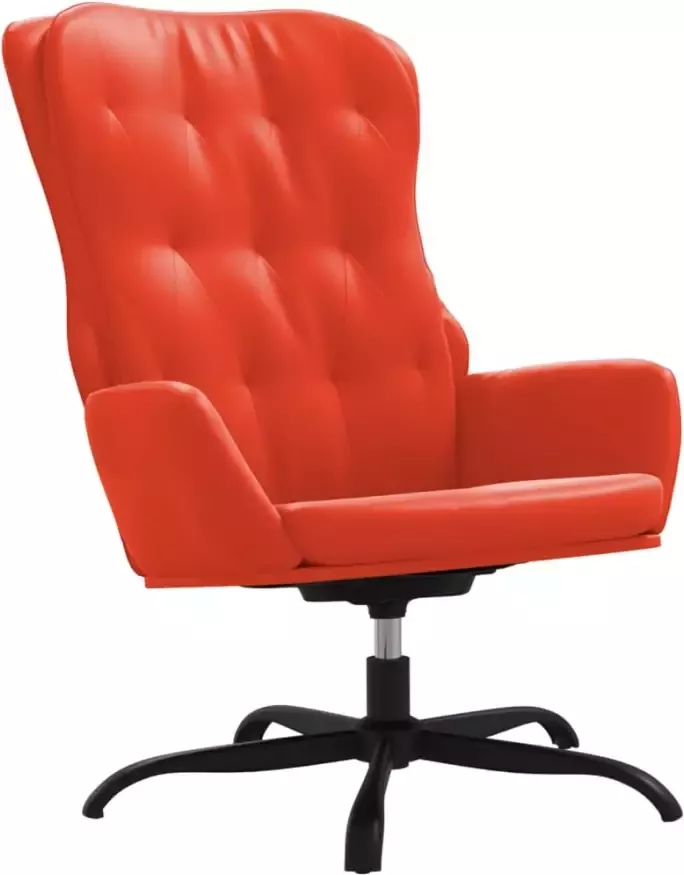VIDAXL Relaxstoel met voetenbank kunstleer rood