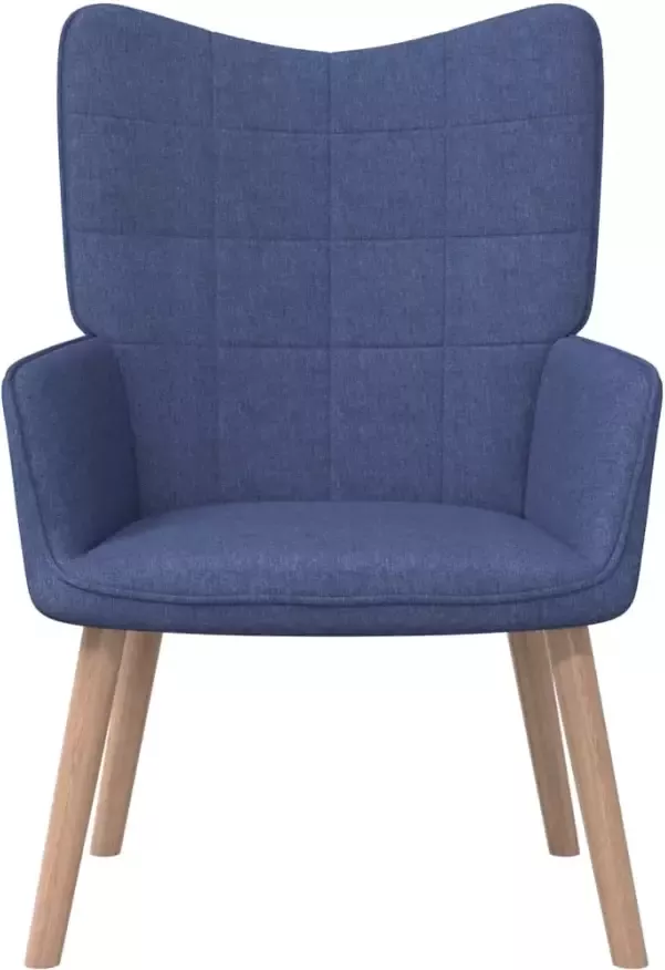 VidaXL Relaxstoel met voetenbank stof blauw - Foto 2