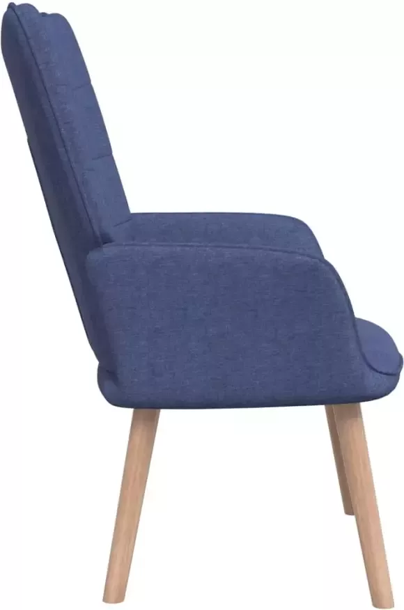 VidaXL Relaxstoel met voetenbank stof blauw - Foto 3