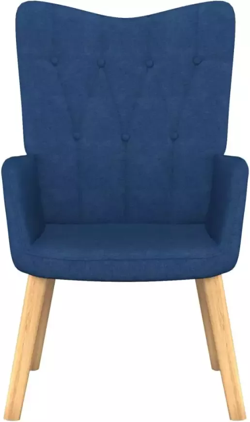 VidaXL Relaxstoel met voetenbank stof blauw - Foto 3