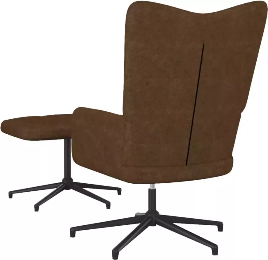 VIDAXL Relaxstoel met voetenbank stof bruin - Foto 6