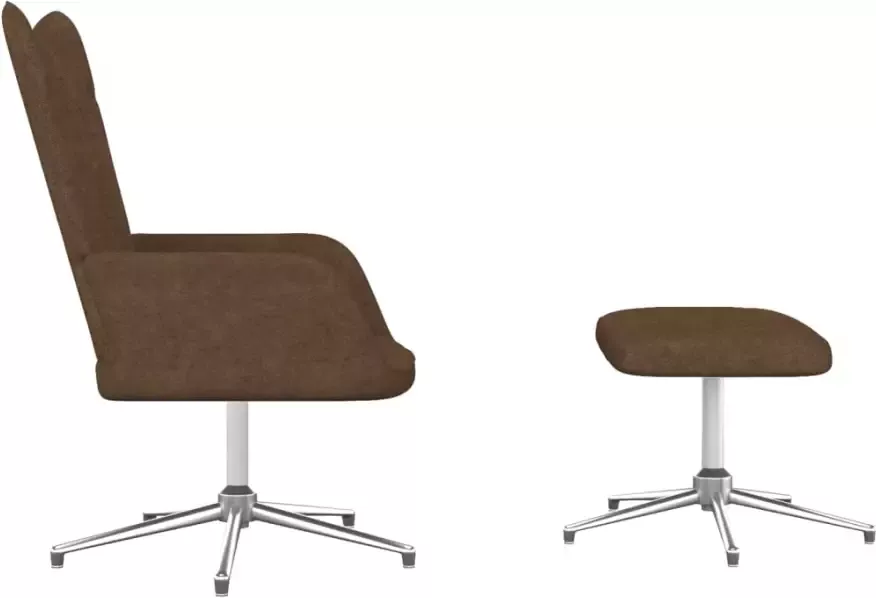 VIDAXL Relaxstoel met voetenbank stof bruin - Foto 5